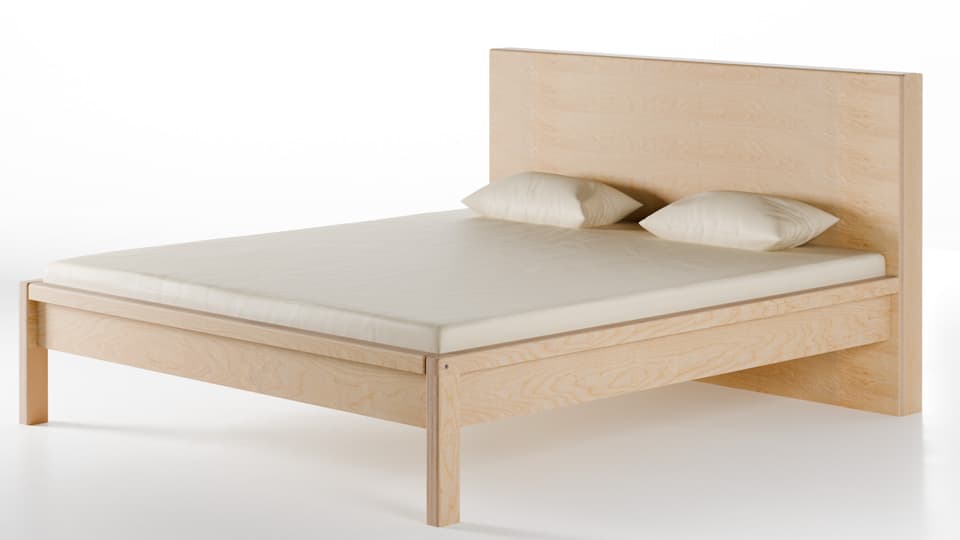 Angebot 3 Betten aus Birke Multiplex zur Befestigung an Multiplex-Wand mit Kasten