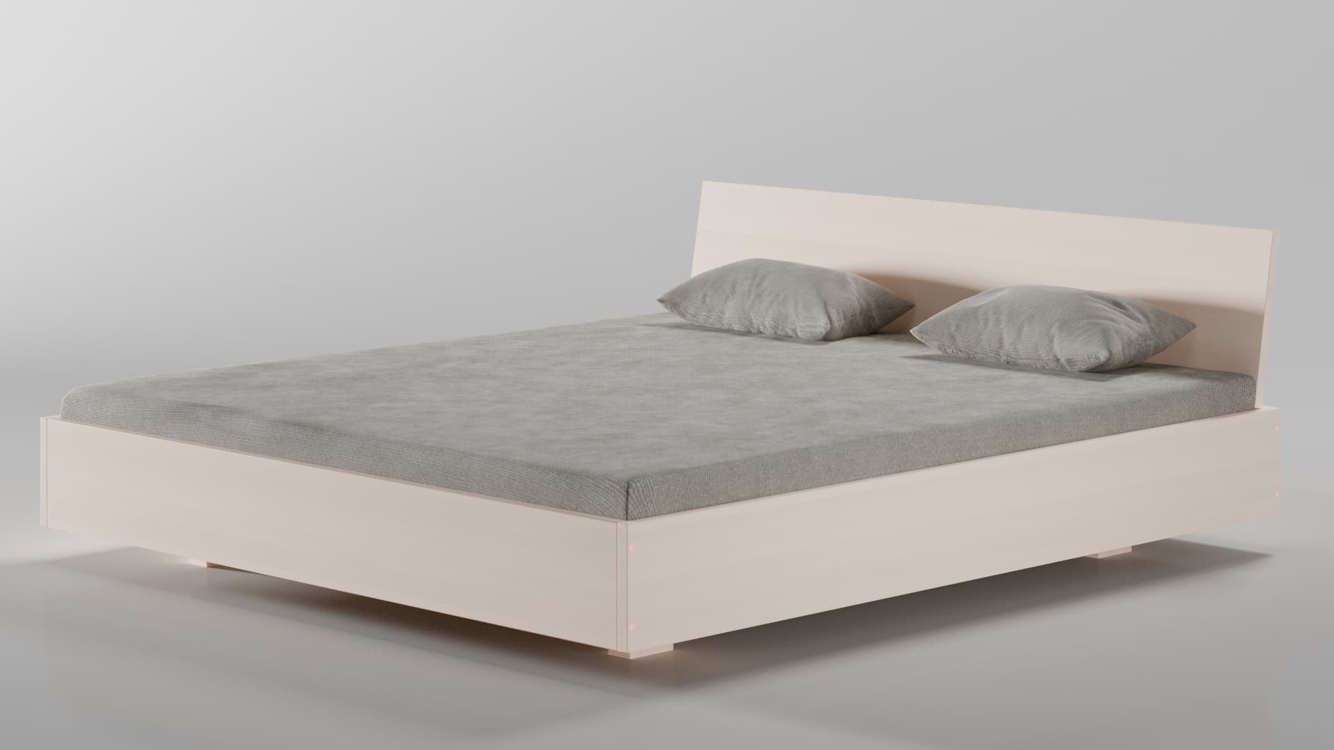 Dielenbett Buche weiß lasiert Massivholz 180x200 cm