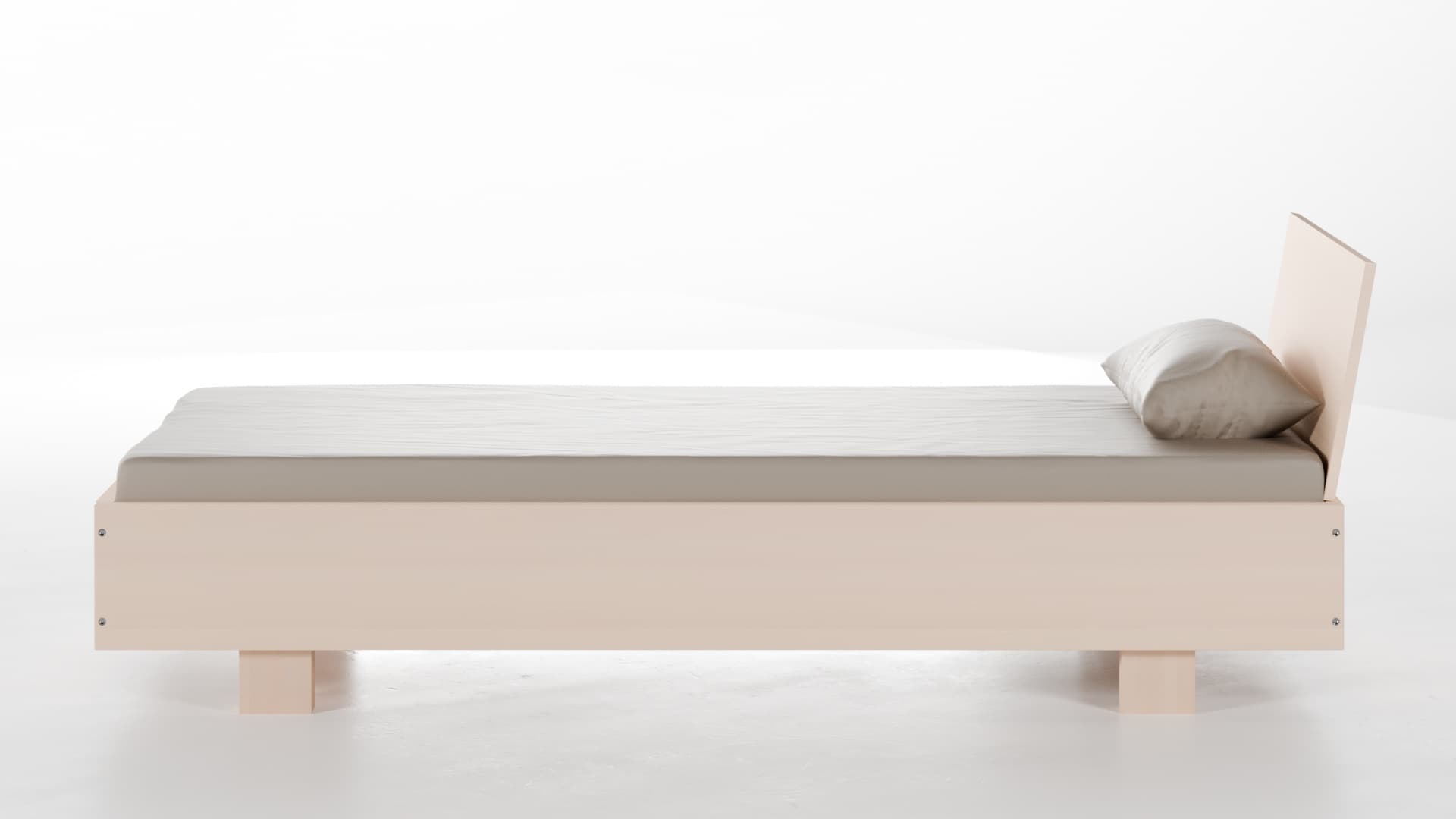 Massivholzbett München Buche weiß lasiert 90x200 cm