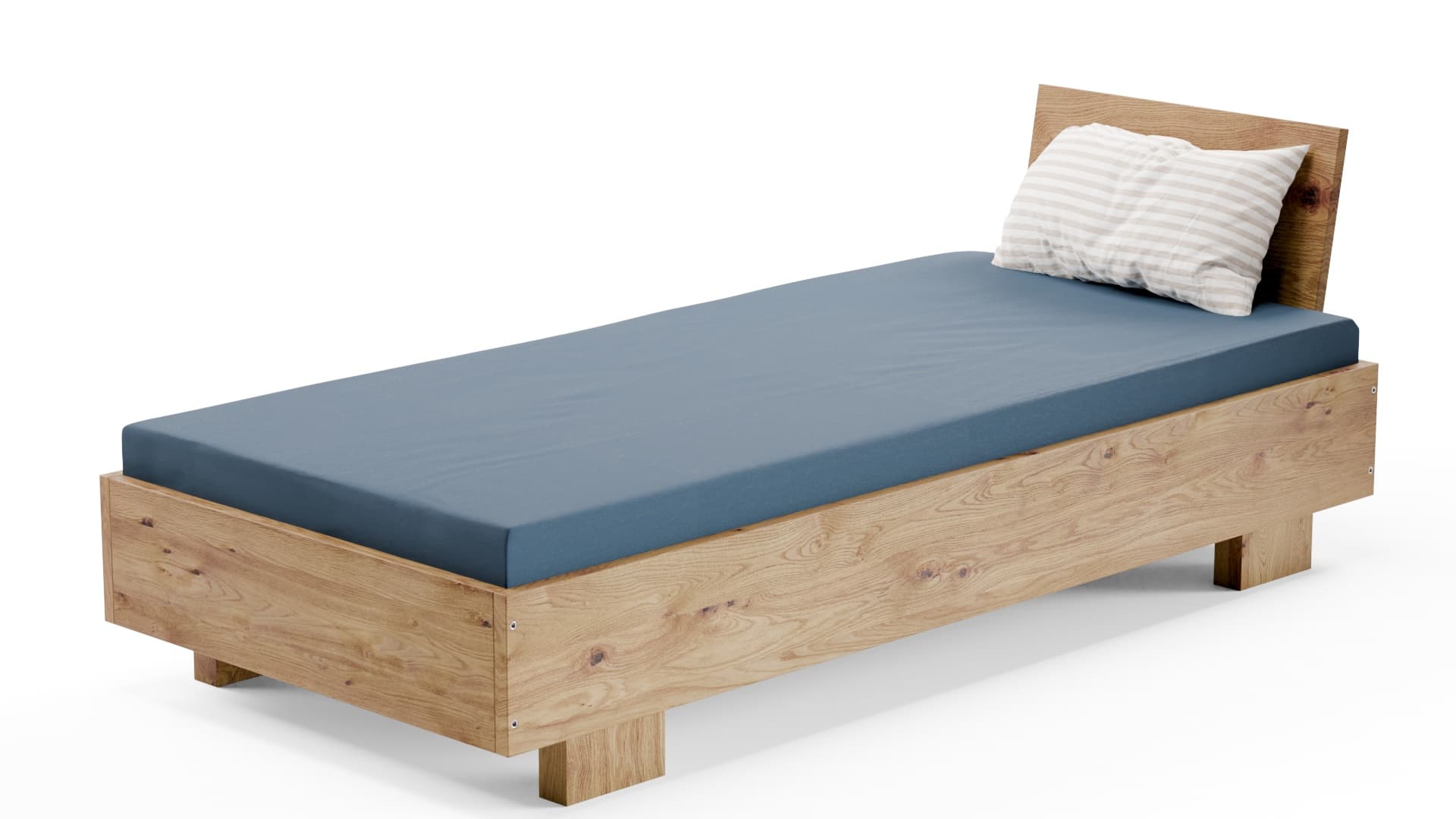 Dielenbett Wildeiche Massivholz 90x200 cm