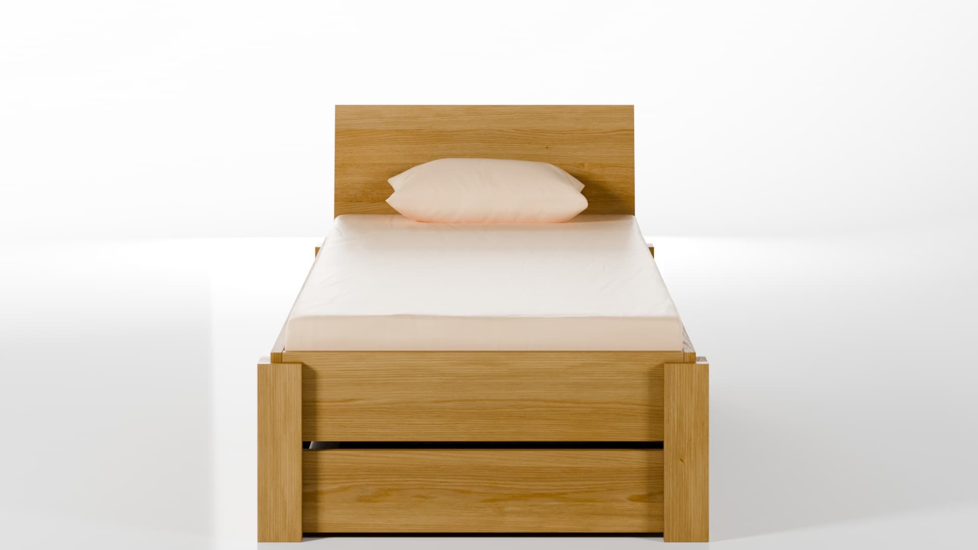 Stauraumbett Eiche Massivholz Köln 90x200 cm