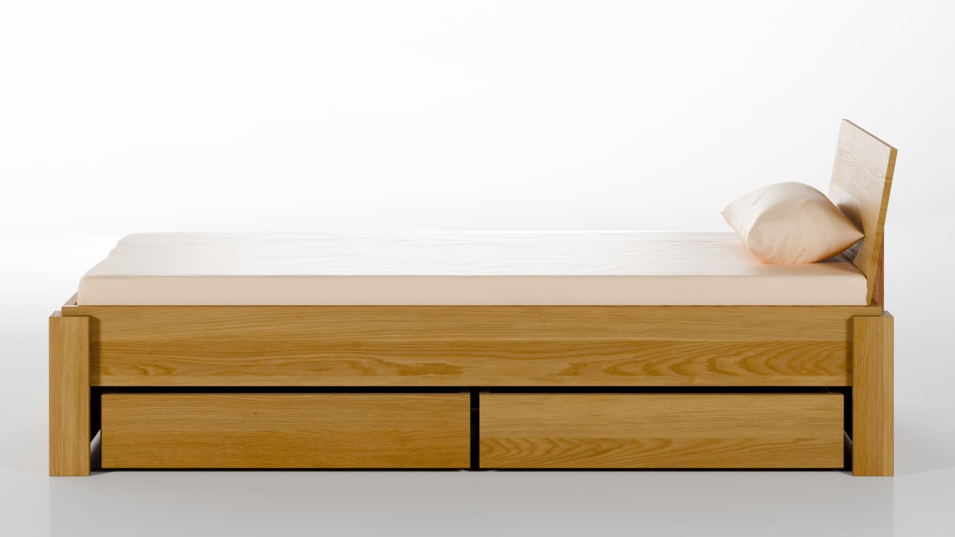 Stauraumbett Eiche Massivholz Köln 90x200 cm