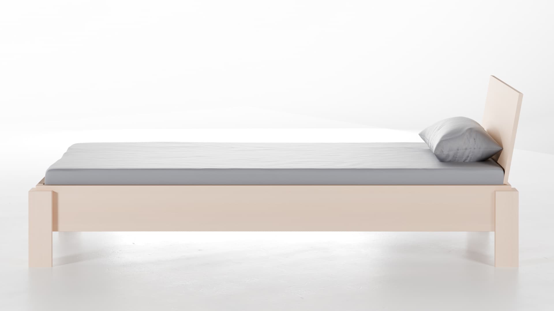 Massivholzbett Köln Buche weiß lasiert 90x200 cm