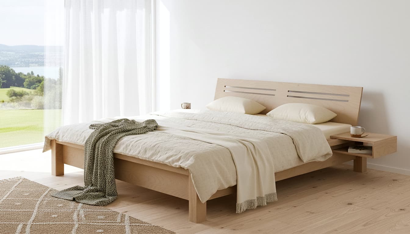 Lamellenbett Birke Schichtholz mit C-Tischen