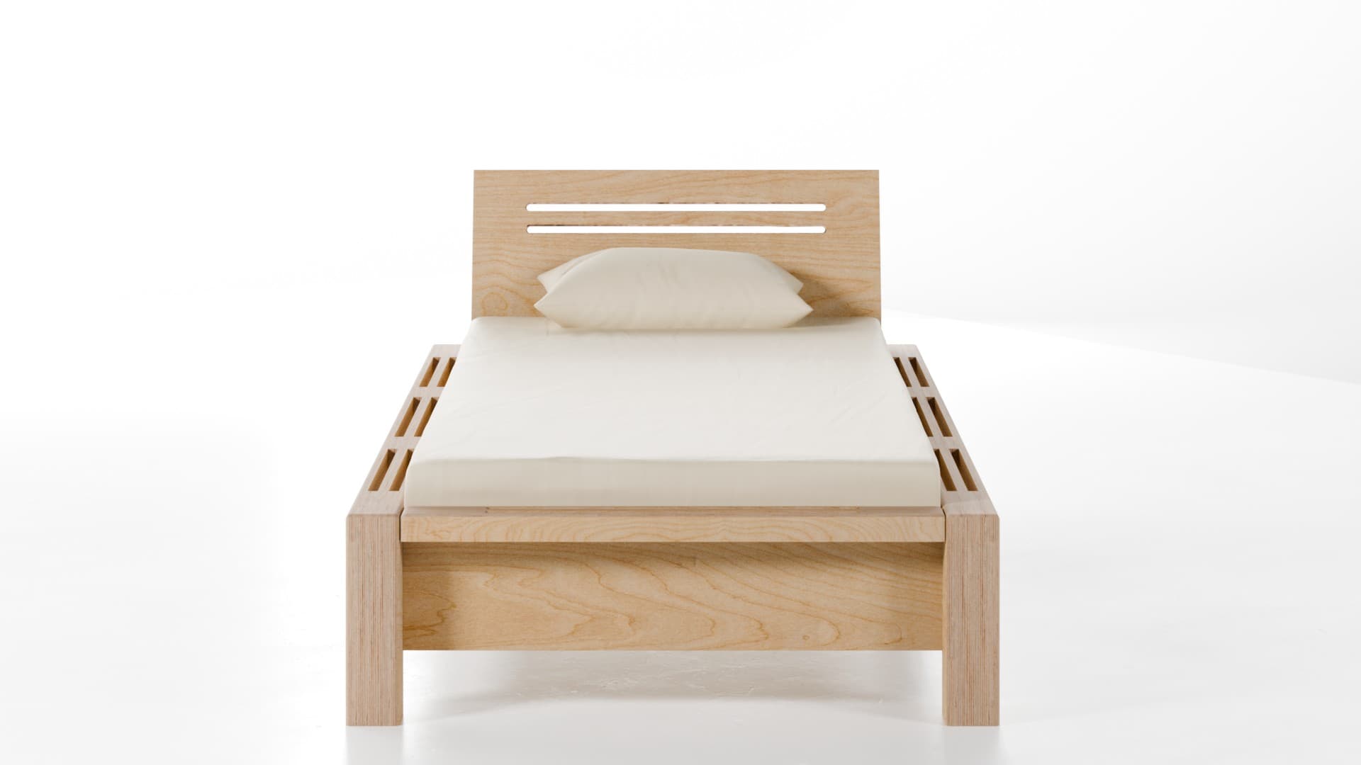 Bett Lamellenbett Birke Schichtholz 90x200 cm