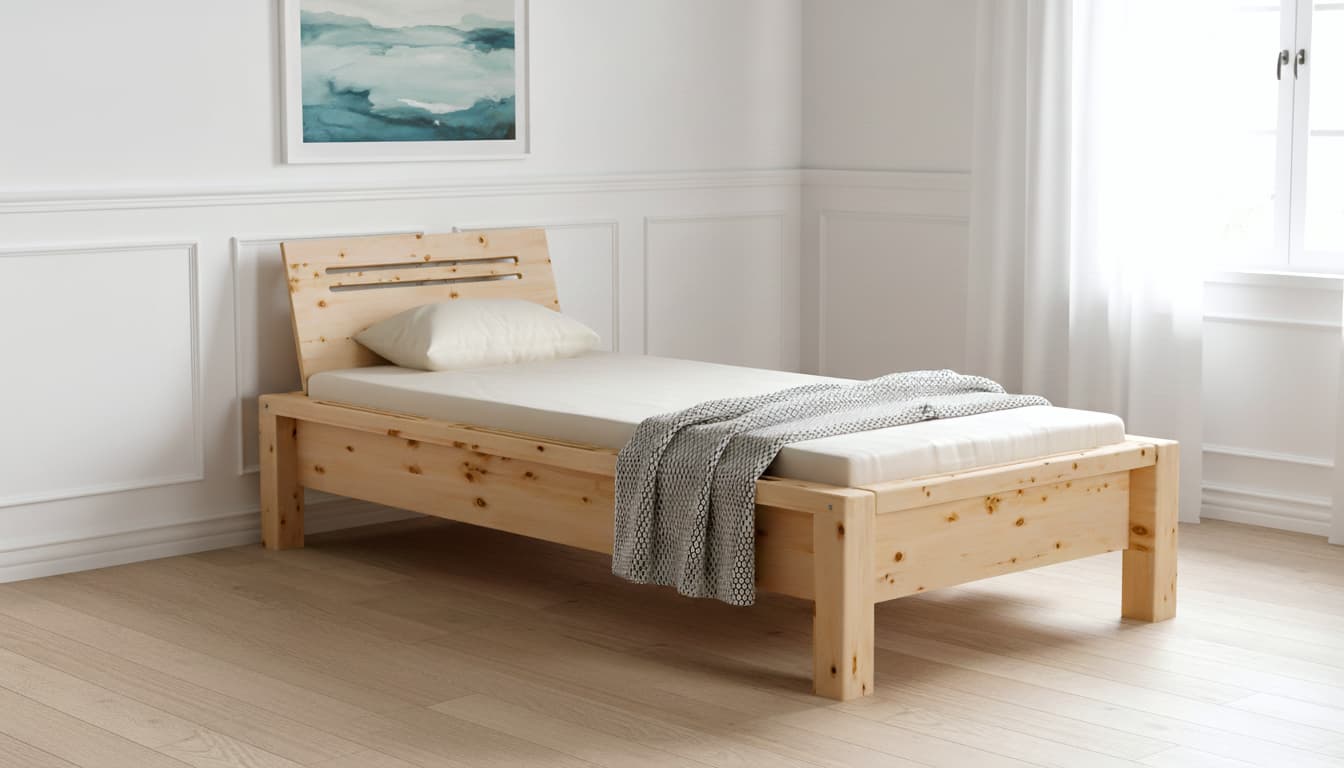 Zirbenbett Lamellenbett 90x200 cm