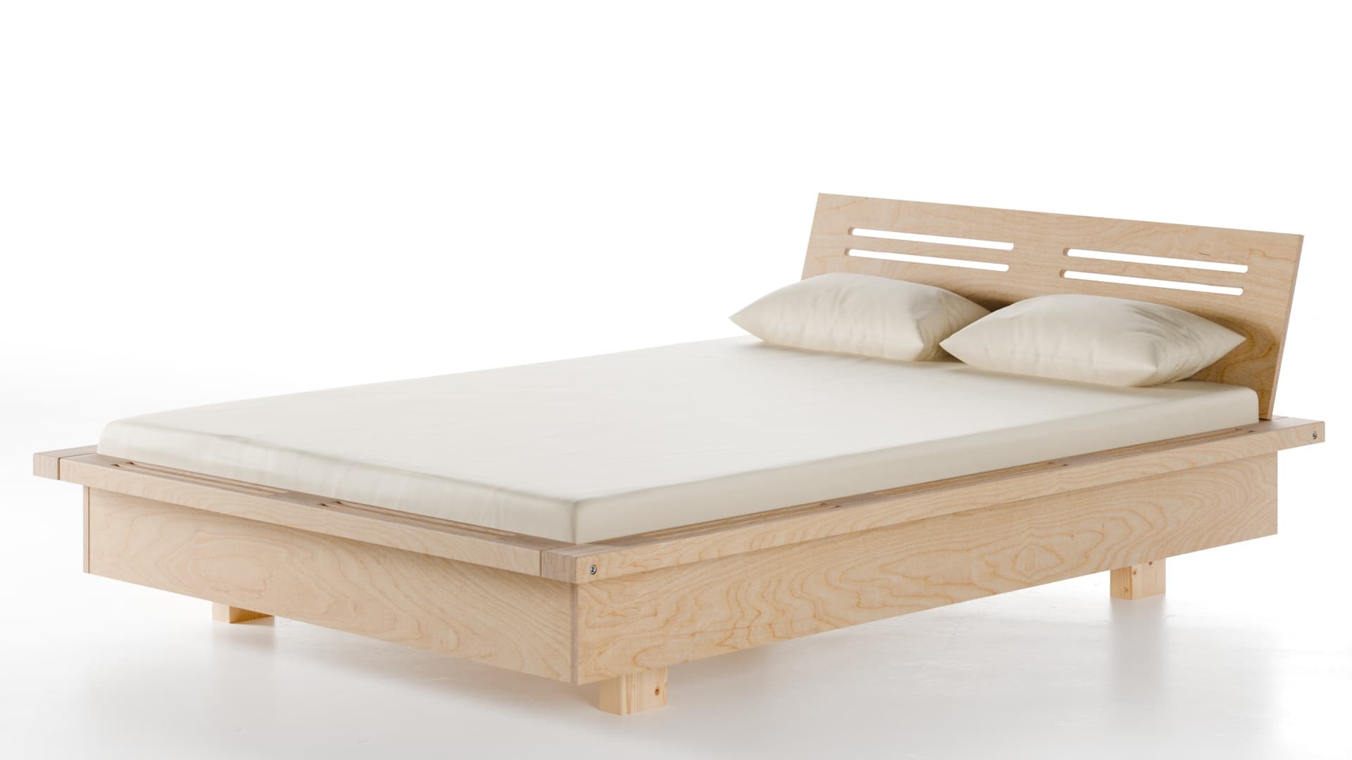 Bett Pagode Birke Schichtholz 140x200 cm