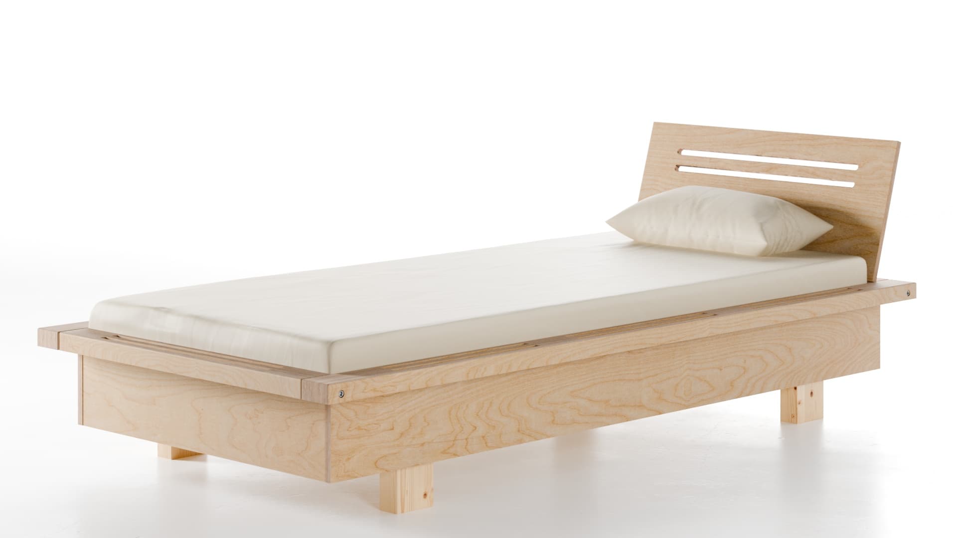 Bett Pagode Birke Schichtholz 90x200 cm