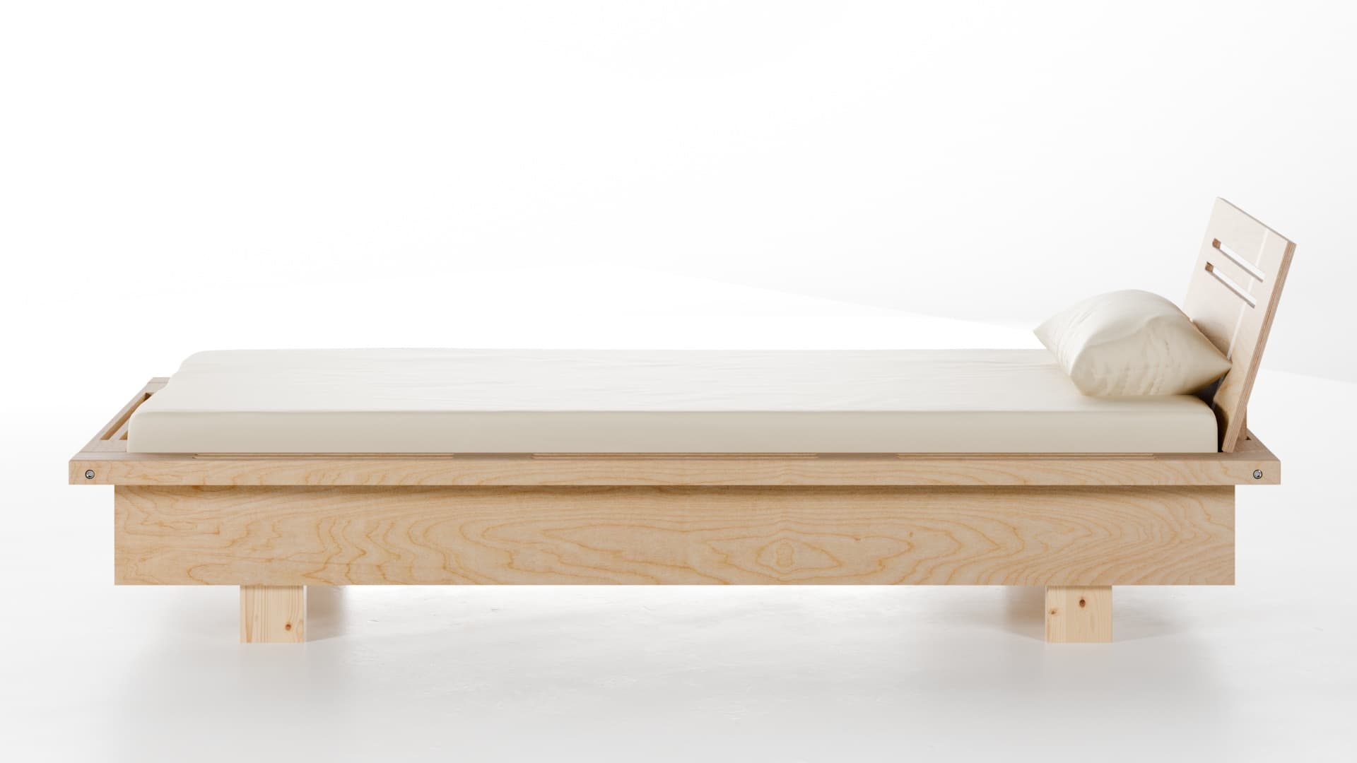 Bett Pagode Birke Schichtholz 90x200 cm