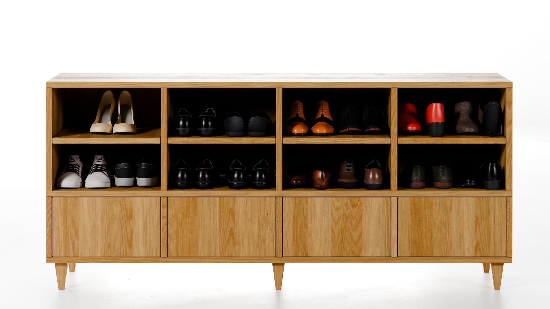 Schuhregal Eiche Massivholz