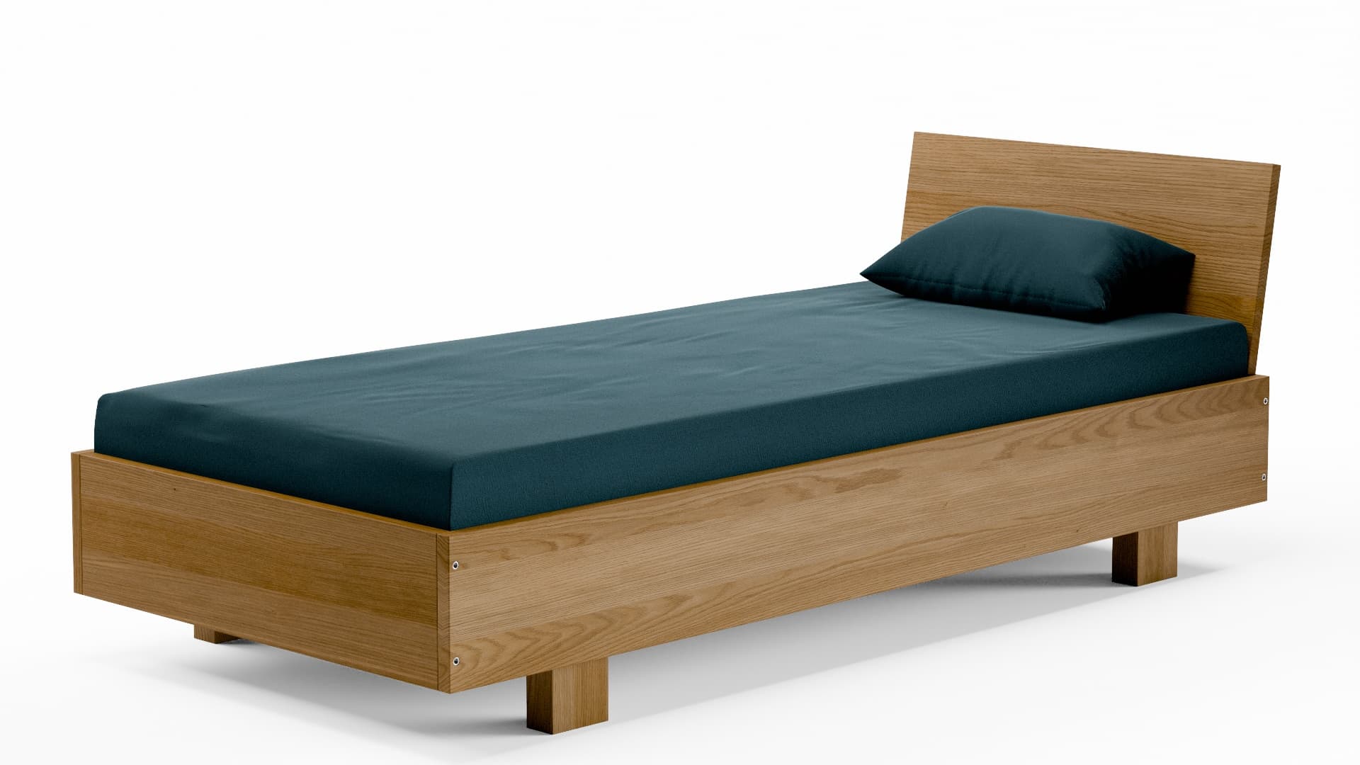 Dielenbett Eiche Massivholz 90x200 cm