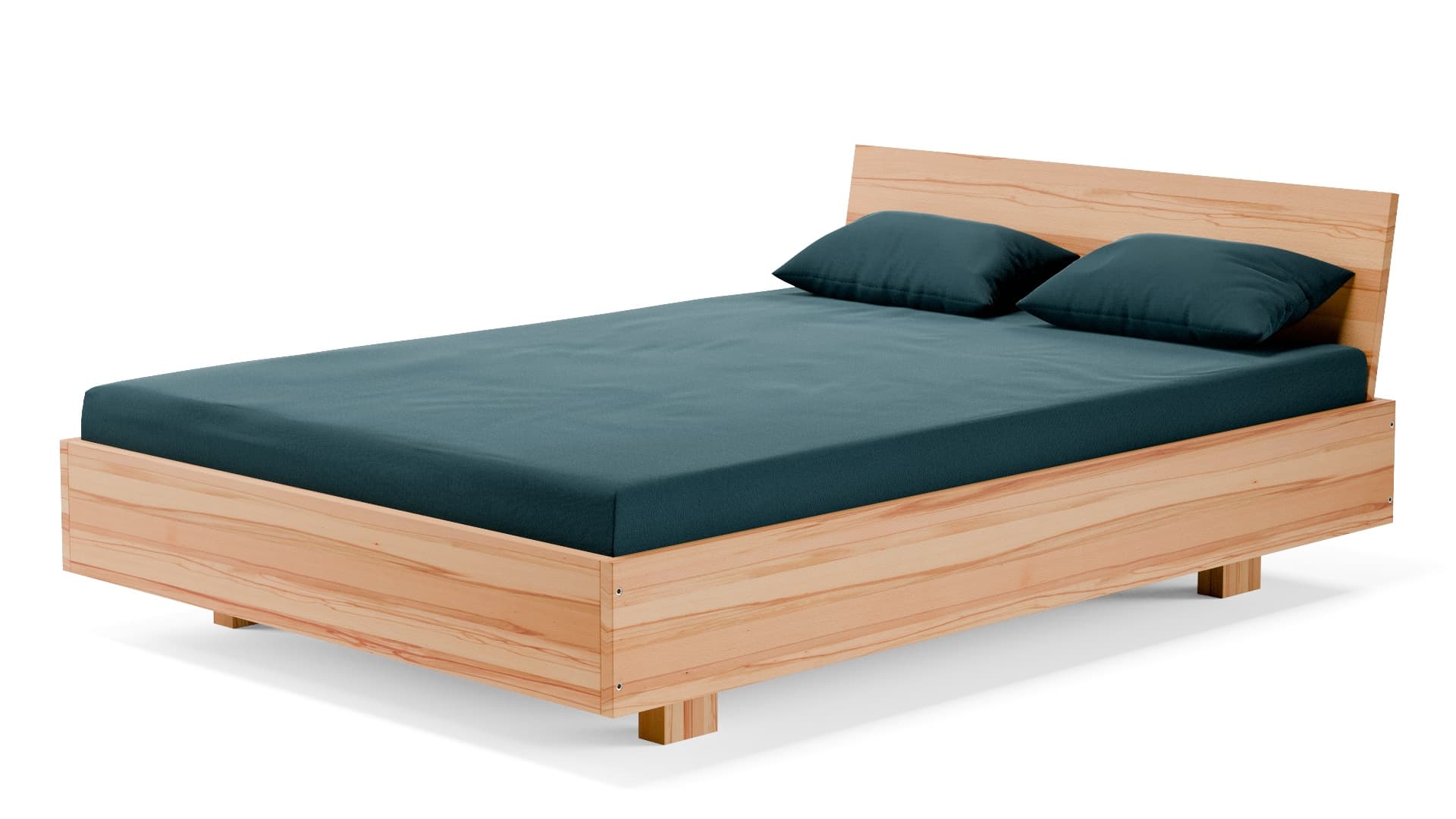 Dielenbett Kernbuche Massivholz 160x200 cm