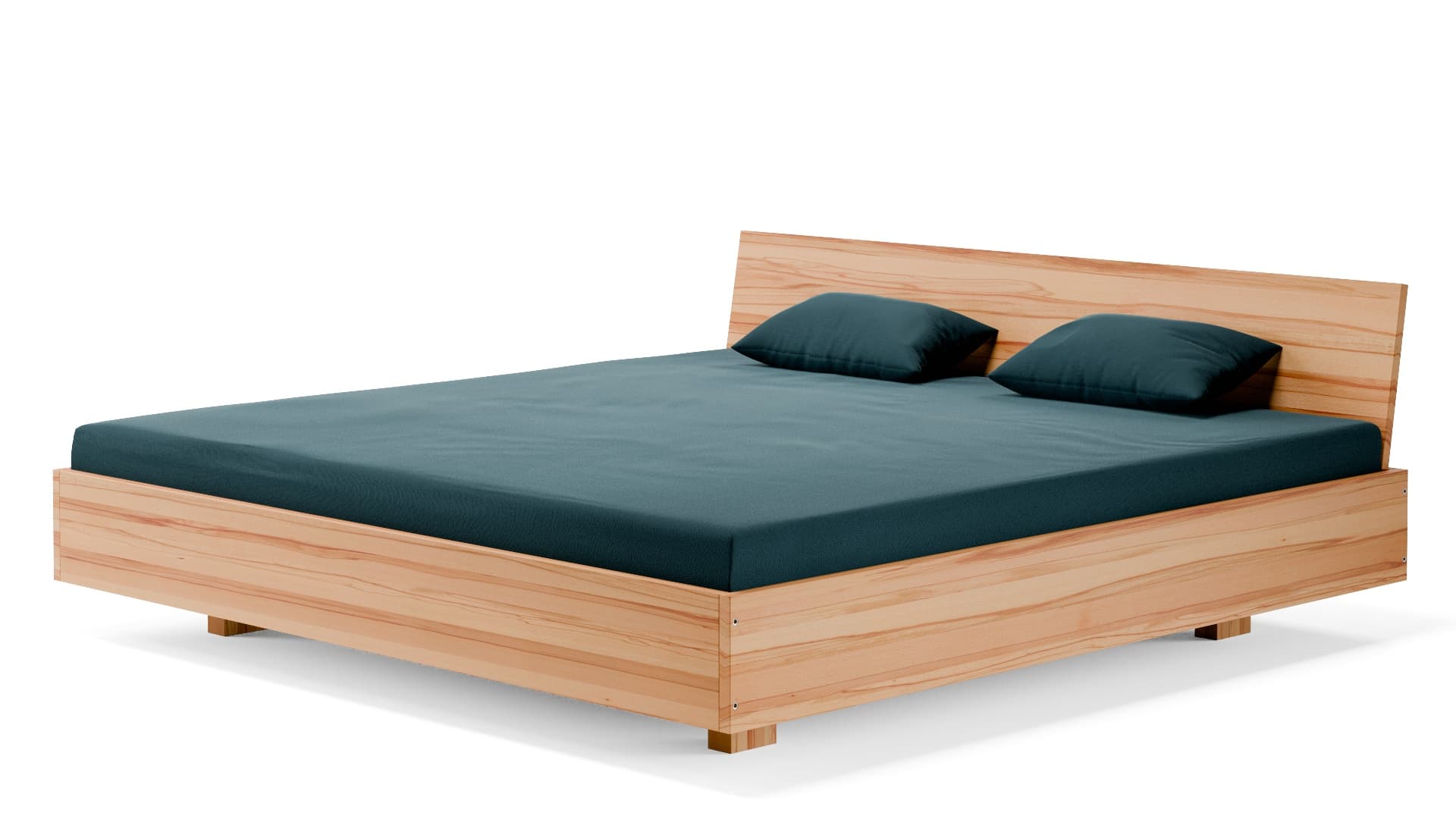 Dielenbett Kernbuche Massivholz 200x200 cm