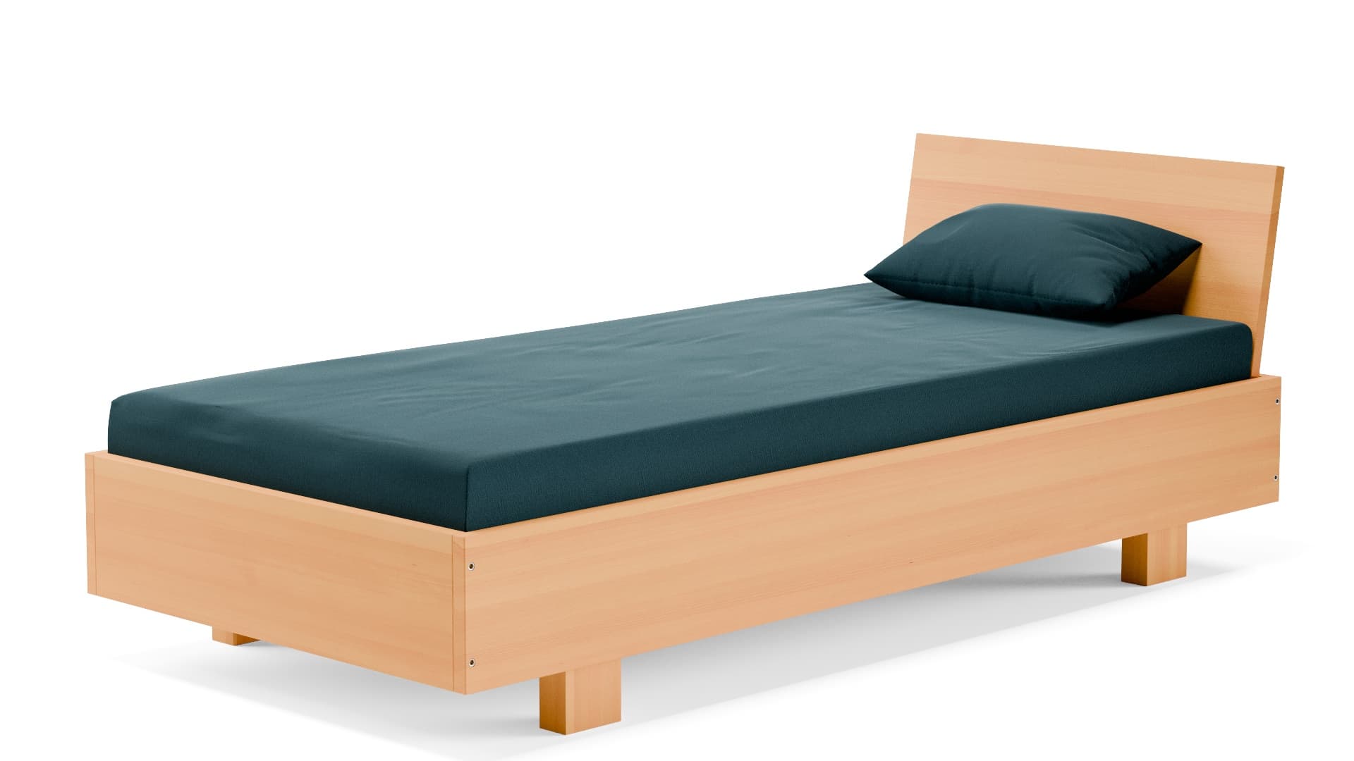 Dielenbett Buche Massivholz 90x200 cm