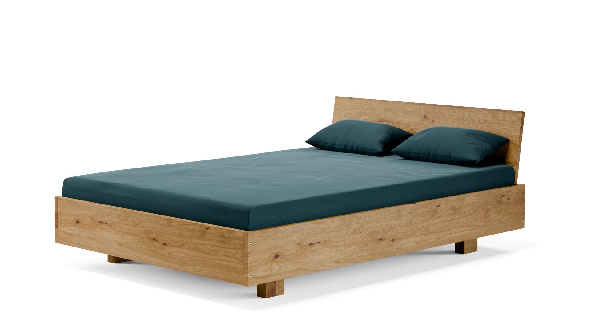 Dielenbett Wildeiche Massivholz 120x200 cm