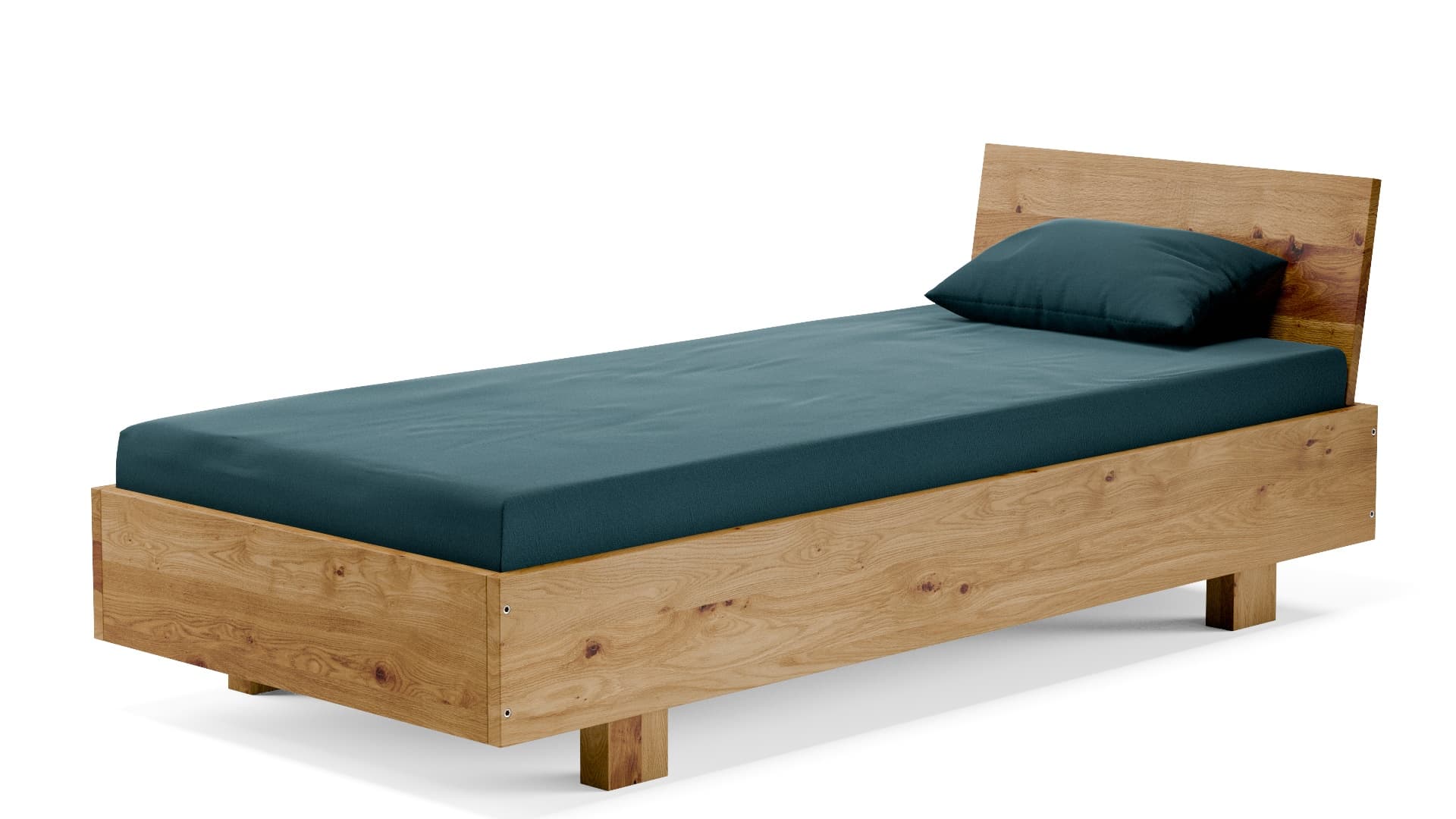 Dielenbett Wildeiche Massivholz 90x200 cm