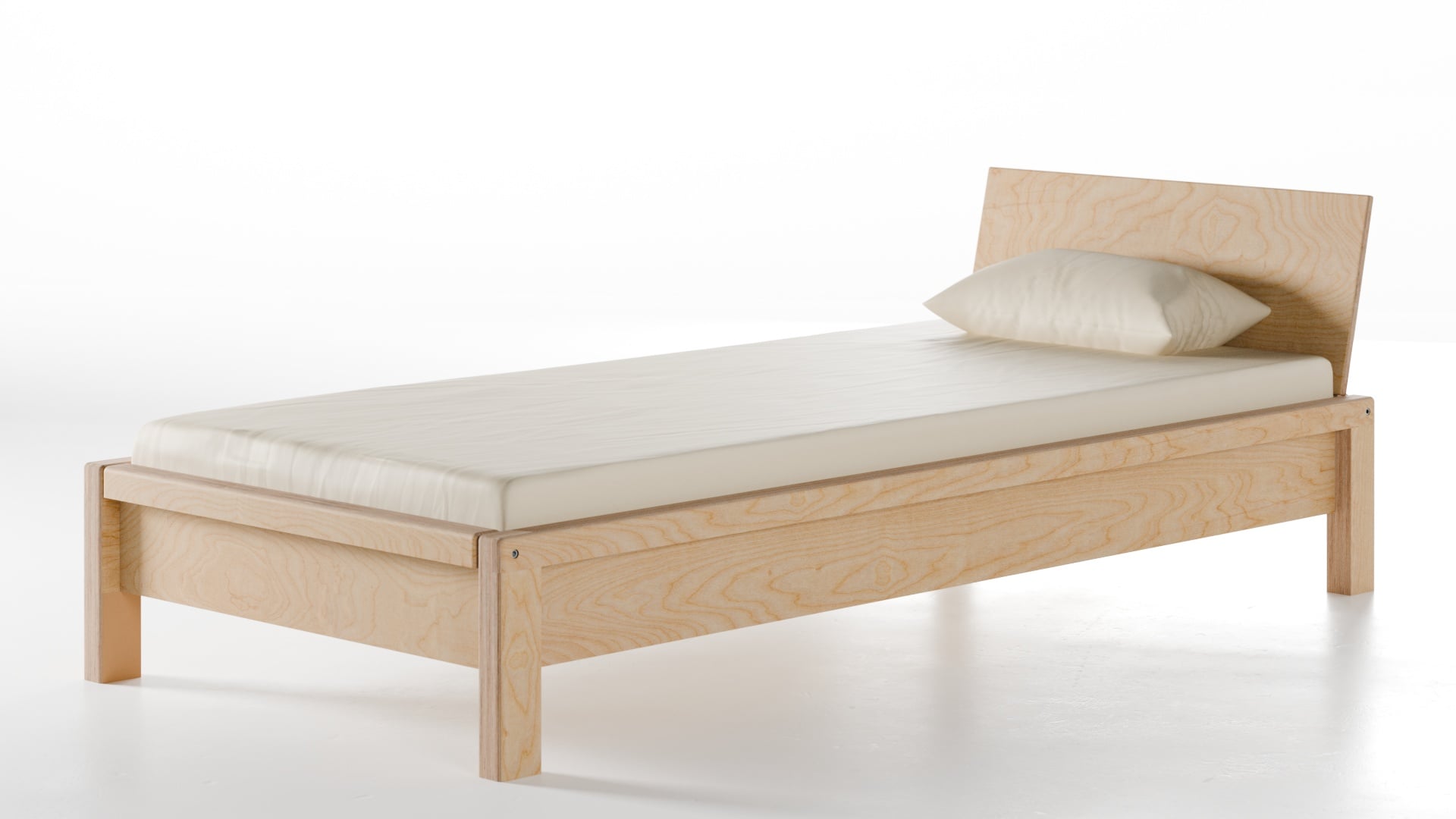 Bett Konstanz Birke Schichtholz 90x200 cm