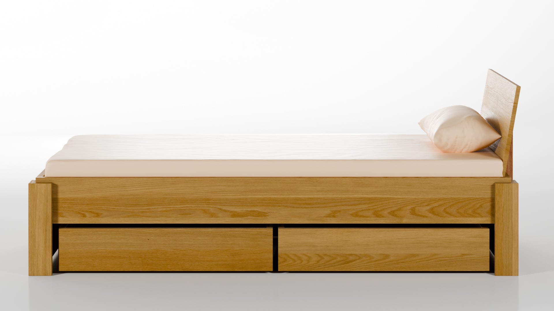 Stauraumbett Eiche Massivholz Köln 90x200 cm