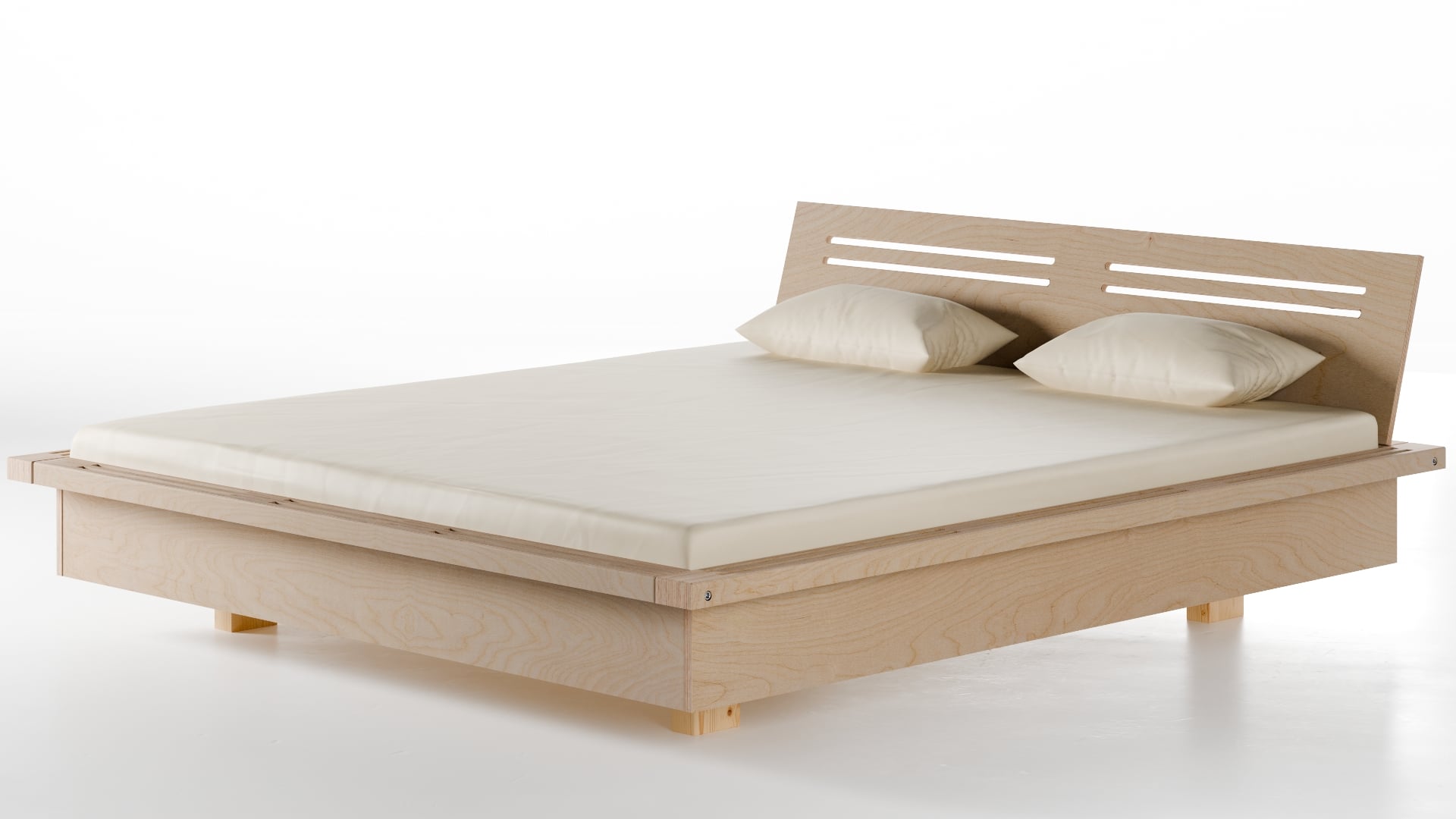 Bett Pagode Birke Schichtholz 180x200 cm