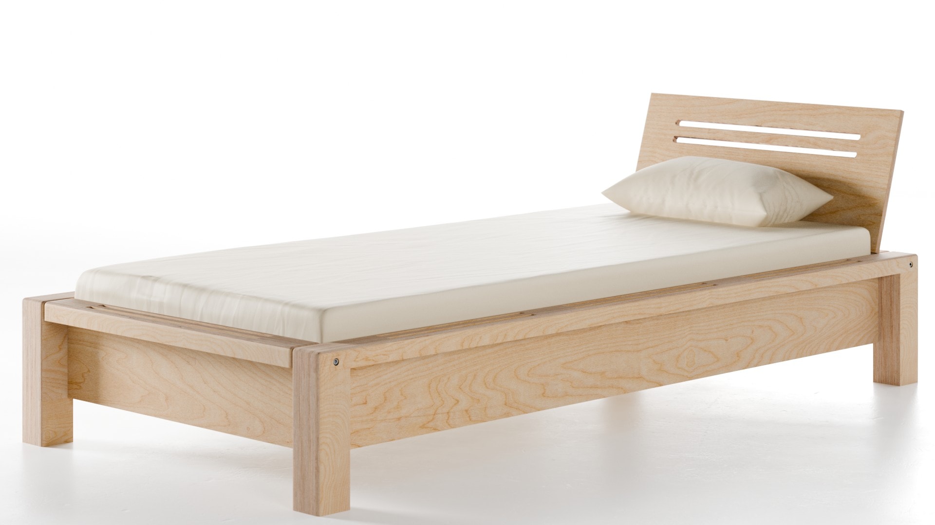 Bett Lamellenbett Birke Schichtholz 90x200 cm