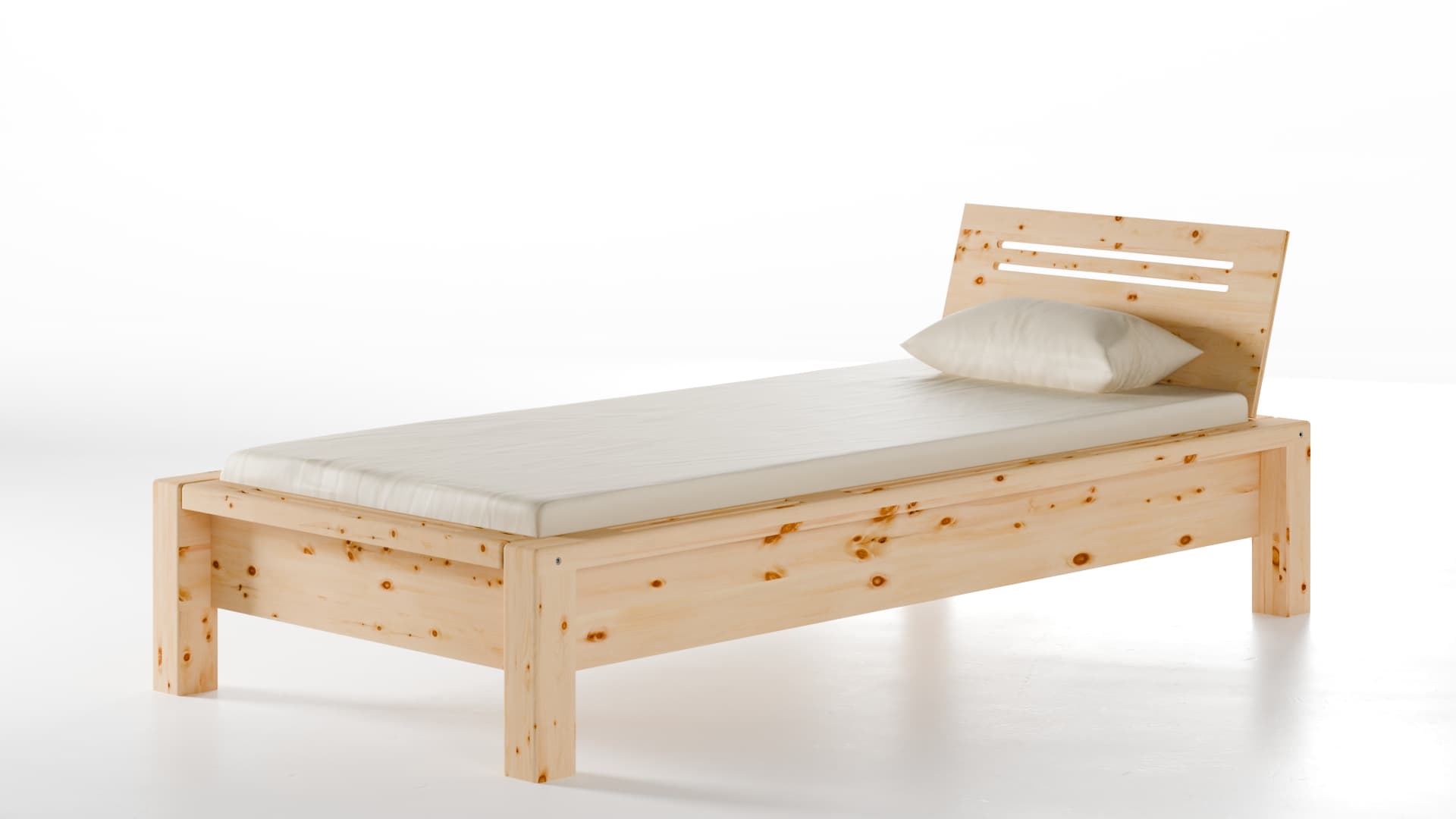 Zirbenbett Lamellenbett 90x200 cm