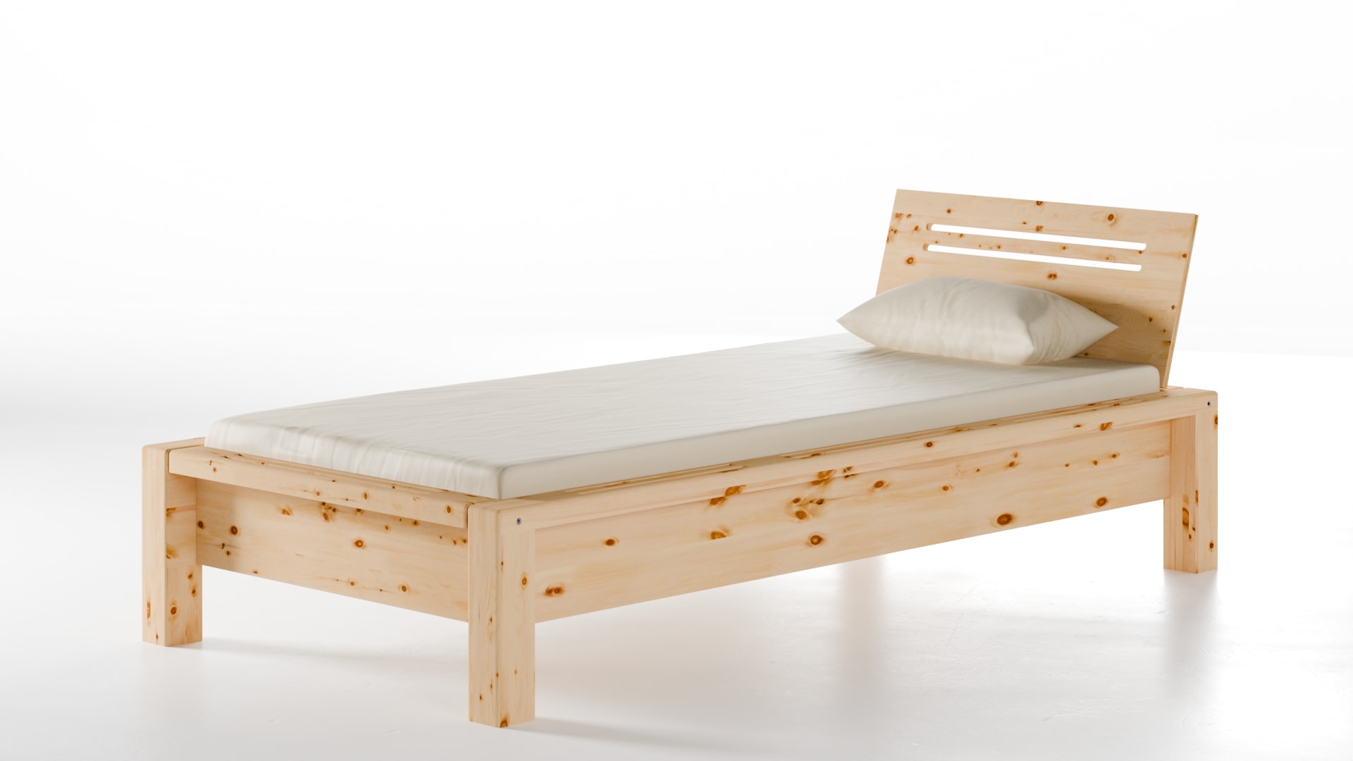 Zirbenbett Lamellenbett 90x200 cm