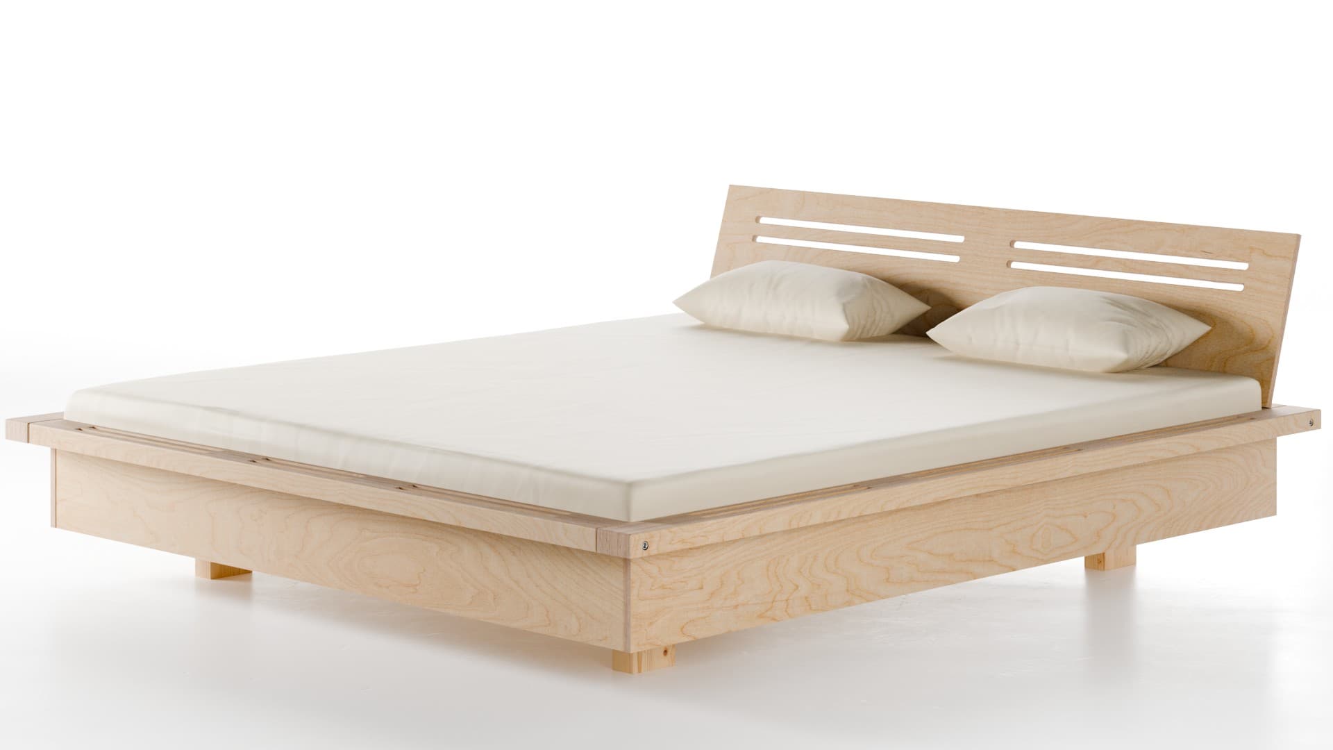 Bett Pagode Birke Schichtholz 180x200 cm