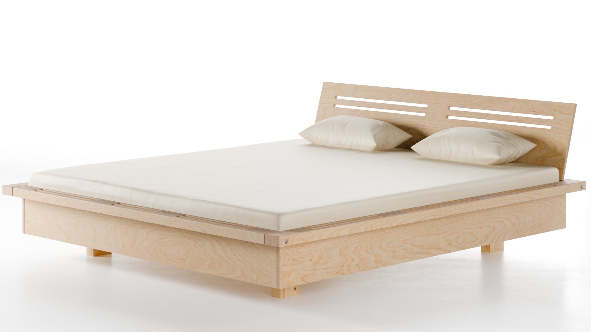 Bett Pagode Birke Schichtholz 180x200 cm