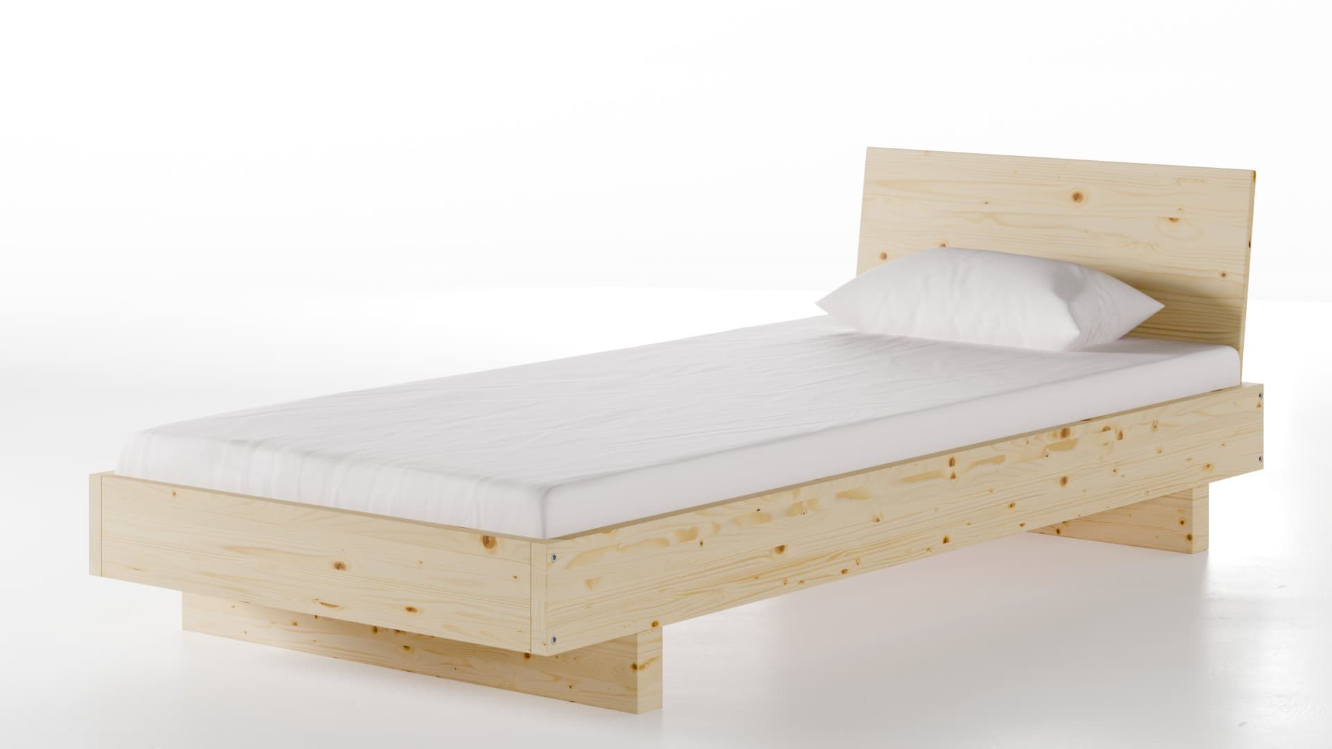 Massivholzbett Stuttgart Fichte 90x200 cm