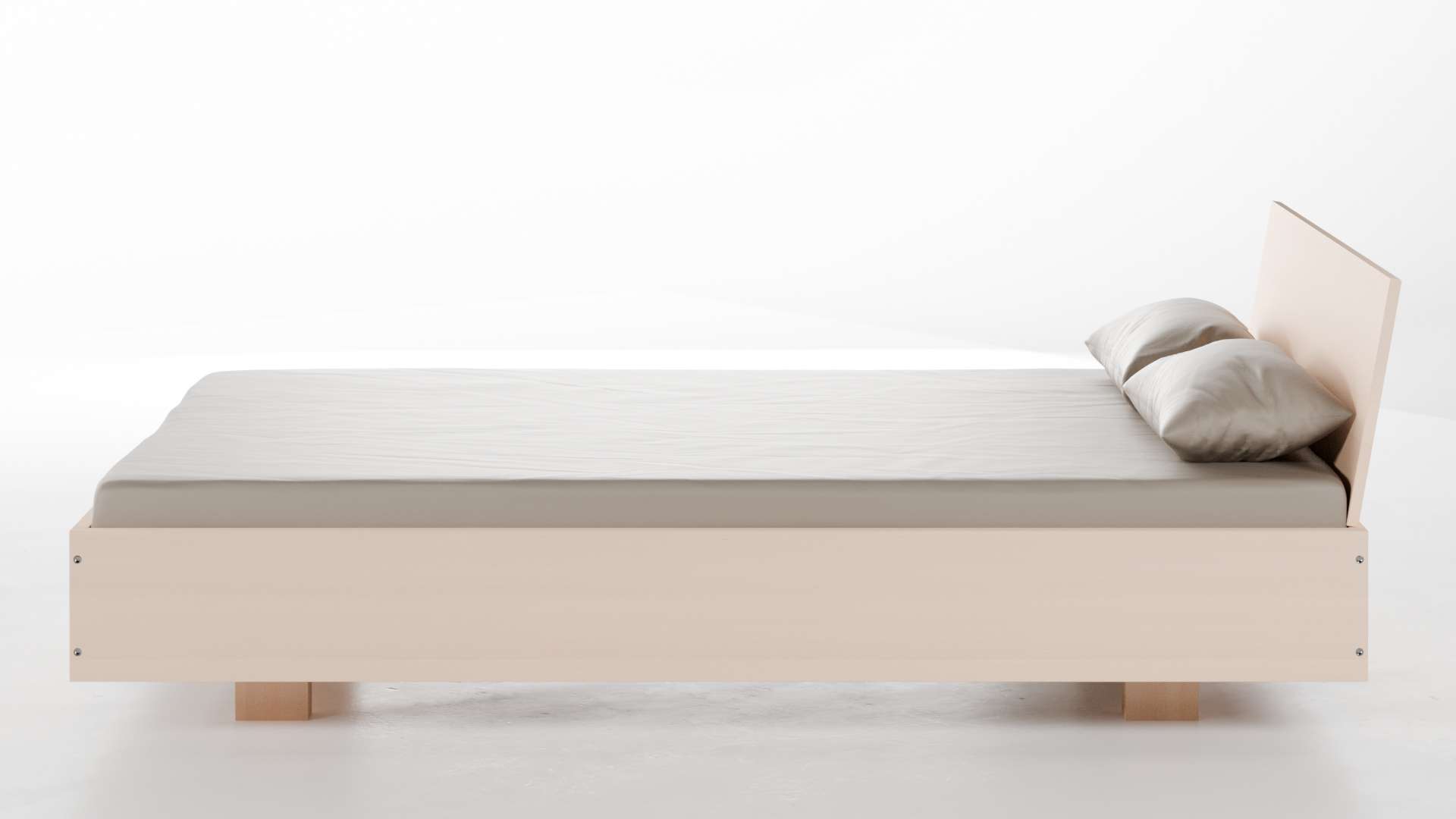 Massivholzbett München Buche weiß lasiert 140x200 cm