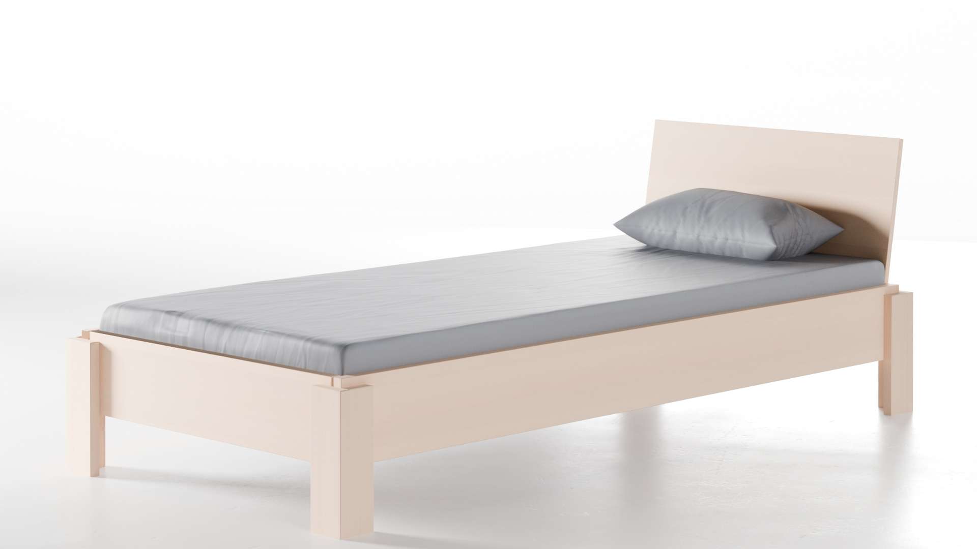 Massivholzbett Köln Buche weiß lasiert 90x200 cm