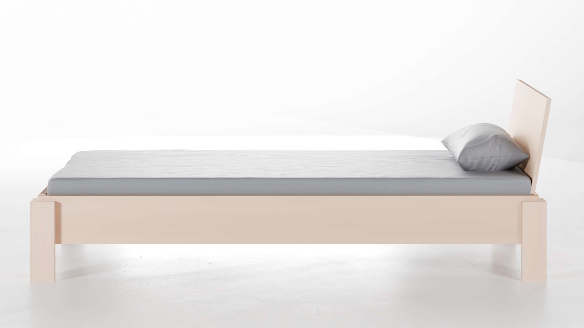 Massivholzbett Köln Buche weiß lasiert 90x200 cm