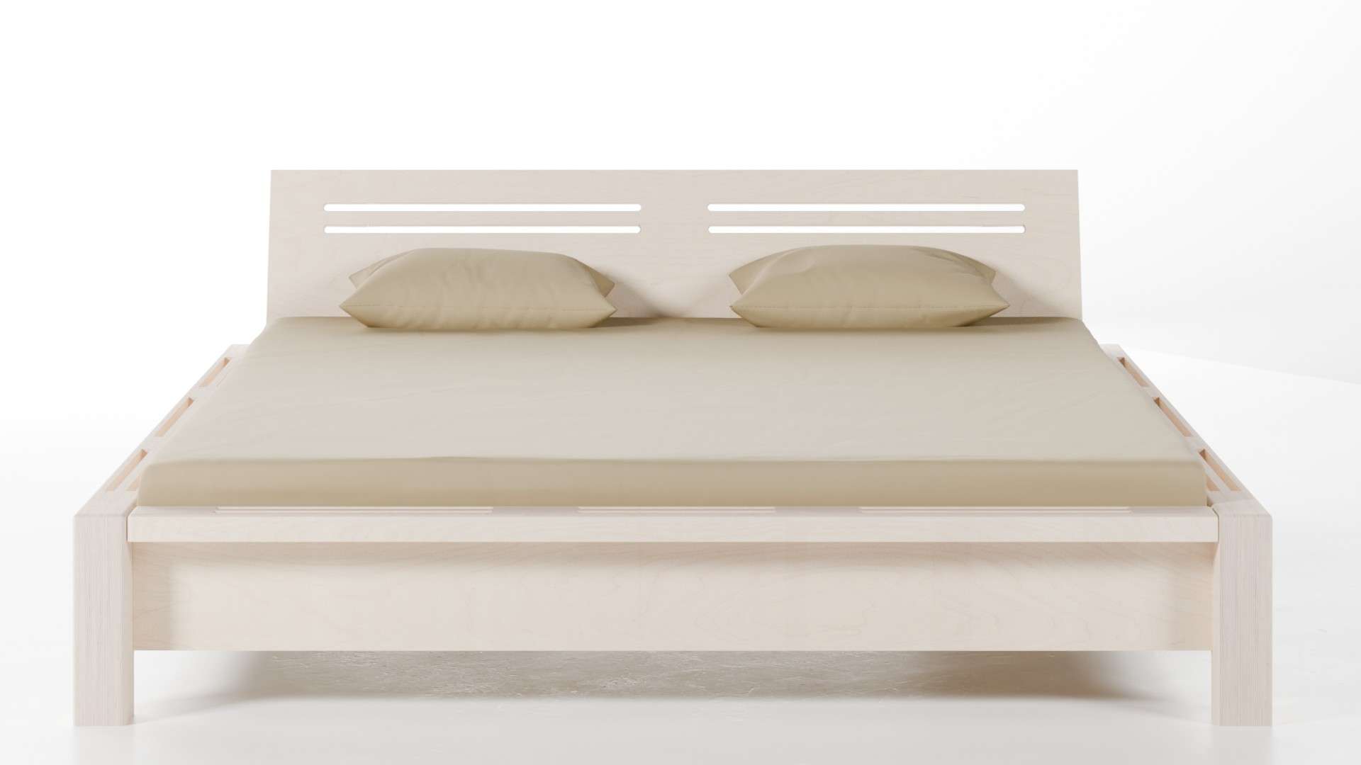 Bett Lamellenbett weiß lasiert 180x200 cm