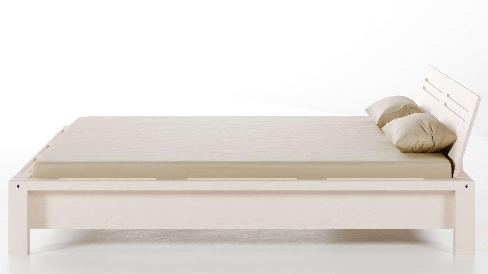 Bett Lamellenbett weiß lasiert 180x200 cm