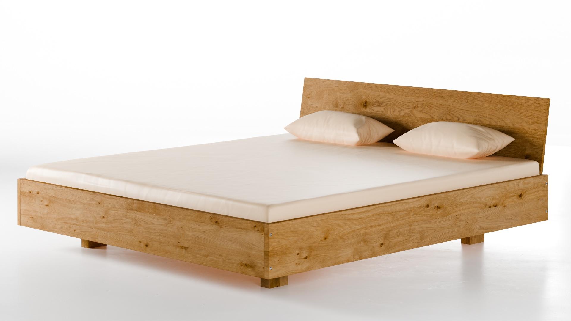 Dielenbett Wildeiche Massivholz 160x200 cm